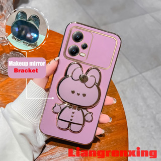 เคสซิลิโคนนิ่ม ลายกระต่าย พร้อมกระจกแต่งหน้า กันกระแทก สําหรับ redmi note 12 redmi note 12 pro 5g 2023 DDTZJ01