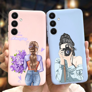 เคสโทรศัพท์มือถือ ซิลิโคนนิ่ม ลายเด็กผู้หญิงน่ารัก สําหรับ Samsung Galaxy A14 A34 A54 5G A14 SM-A145F Funda