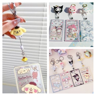 Sanrio Kuromi พวงกุญแจห้อยกระเป๋า แบบใส ป้องกันบัตรประจําตัว บัตรธนาคาร