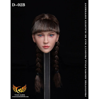 Createmodels ฟิกเกอร์ D-02B 1/6 Girl Head Sculpt Fit 12 นิ้ว Female PH TBLeague