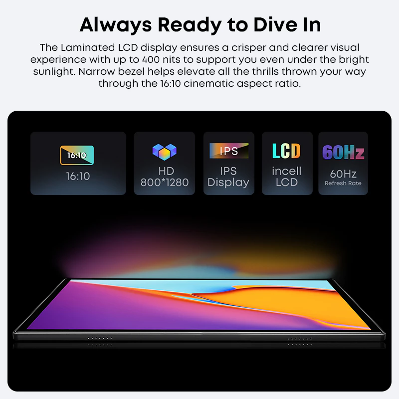 2025 (แถมฟรีเคส)  Hi10X Pro 2.4G/5G WiFi  LTE Tablet จอ 10.1 IPS Incell T606 Octa-Core RAM 8GB(4+4) / ROM 128GB Android15 tablet 7000mAh thumbnail 7