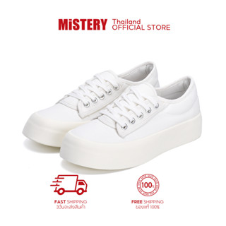 MISTERY  รองเท้าผ้าใบส้นสูง รุ่น NOOM สีขาว ( MIS-532)