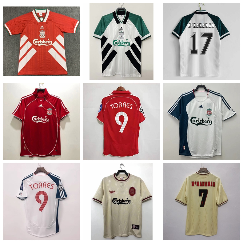 1993-95 96-97 06-08 Season Liverpool Retro Home Away Jersey Football Torres McManaman Shirts