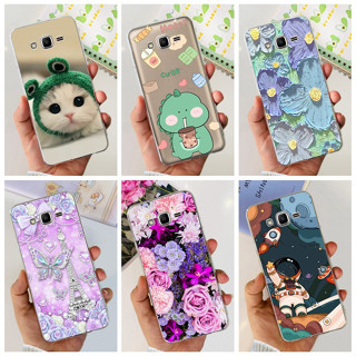 เคสโทรศัพท์ซิลิโคน TPU แบบนิ่ม ลายไดโนเสาร์ และแมว สําหรับ Samsung Galaxy J2 Prime J2 Ace Grand Prime SM-G532F G530 G531H