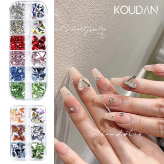 สติกเกอร์คริสตัล เพชรเทียม พลอยเทียม ใส รูปหัวใจ สําหรับตกแต่งเล็บ DIY KOUDAN