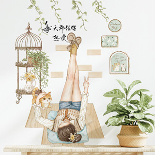 สติกเกอร์ตกแต่งพื้นหลัง ลายการ์ตูนแมว สําหรับกรอบรูป