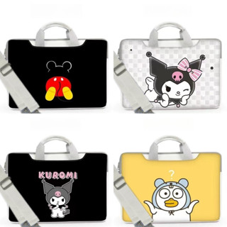 ⭐️Tie strap + shoulder strap⭐️PU Waterproof Computer bag Cartoon Kulomi laptop bag 12 13 14 15.6 inch plus velvet Briefcase