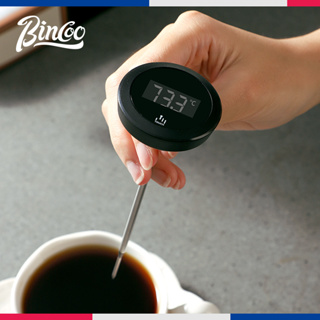 Bincoo เครื่องวัดอุณหภูมิกาแฟ หน้าจอสัมผัส ดิจิทัล อิเล็กทรอนิกส์ วัดอุณหภูมิน้ํา ดึงเข็มดอกไม้