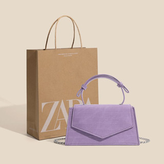 Zara กระเป๋าสะพายไหล่ลําลอง ลายหนังจระเข้ พร้อมสายสะพาย แฟชั่นฤดูร้อน สําหรับสตรี 2023