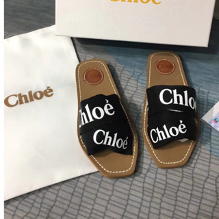 Chloe WOMEN WOODY FLAT MULES ไม้เนื้อแข็ง ไม่มีกล่อง สําหรับผู้หญิง