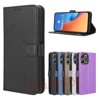 Flip Case For Redmi 12 เคส PU Leather Case เคสโทรศัพท์ Stand Wallet เคสมือถือ Redmi12 Back Cover