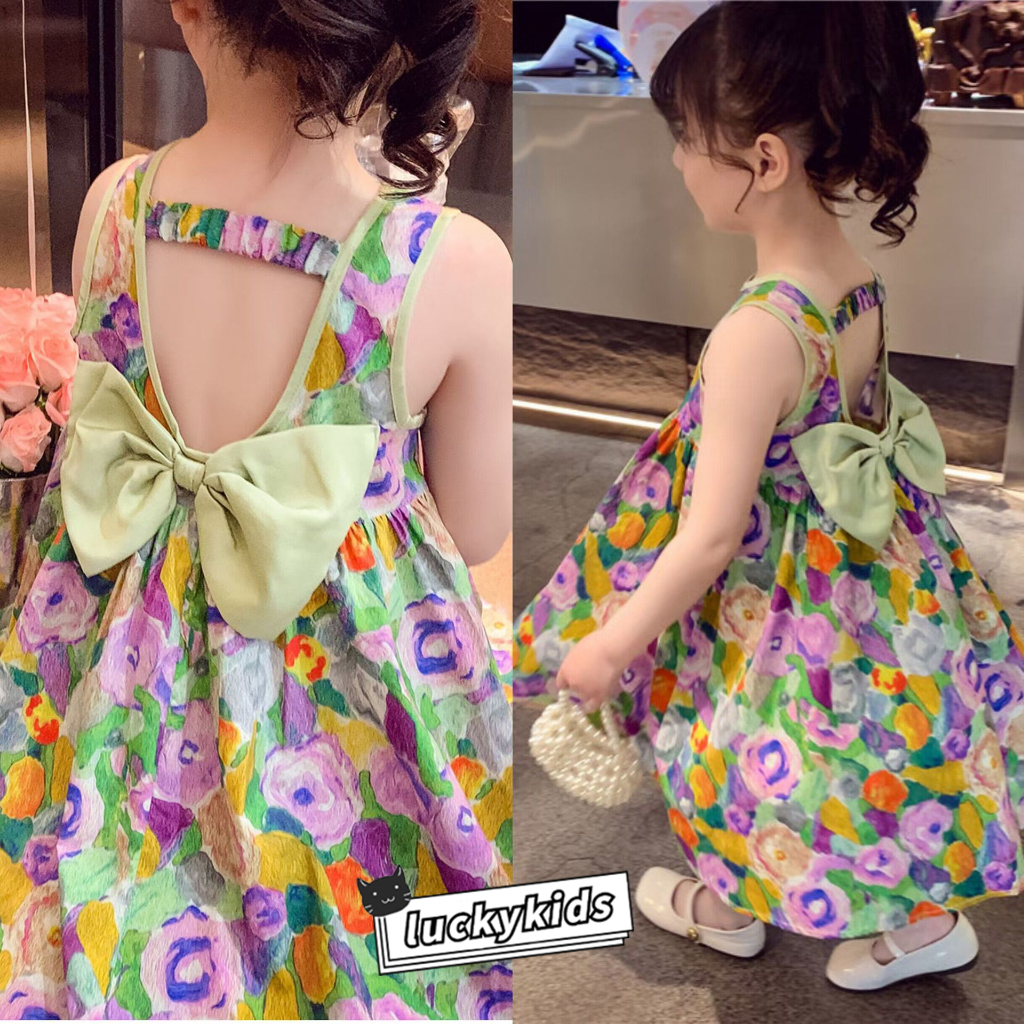 หวานเด็กสาวดอกไม้พิมพ์กุทัณฑ์ออกแบบชุดฤดูร้อนเด็กสาวเปลือยชุดชายหาด