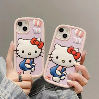 เคสโทรศัพท์มือถือซิลิโคน ลายแมว KT สําหรับ iPhone 14ProMax 13 iPhone11 12 ProMax