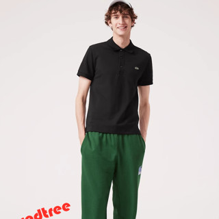 Lacoste เสื้อโปโล แขนสั้น สีดํา สําหรับผู้ชาย