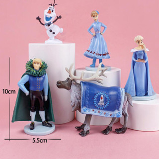 โมเดลฟิกเกอร์ PVC รูปดิสนีย์ Frozen Anna Elsa Kristoff Sven Hans Olaf Q Version ขนาด 10 ซม. ของเล่นสะสม ของขวัญ สําหรับเด็ก 5 ชิ้น ต่อชุด