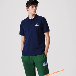 Lacoste เสื้อโปโล แขนสั้น ผ้าฝ้าย แฟชั่นสําหรับผู้ชาย