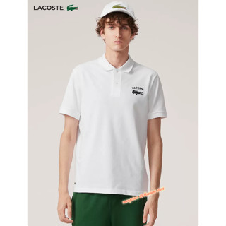 Lacoste เสื้อโปโล แขนสั้น ผ้าฝ้าย แฟชั่นสําหรับผู้ชาย