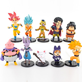 โมเดลฟิกเกอร์ Pvc อนิเมะดราก้อนบอล Son Goku Son Gohan Karin Sama Beerus Majin Buu Frieza ขนาด 7.5 ซม.-9 ซม. ของเล่นสําหรับเด็ก 10 ชิ้น ต่อชุด