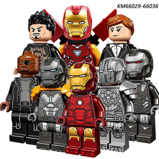 ของเล่นบล็อกตัวต่อฟิกเกอร์ Iron Heroes Tony Man War KM66029-66036