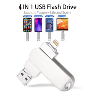 แฟลชไดรฟ์ 4 In 1 USB 3.0 Micro USB 32GB 64GB สําหรับพอร์ต Type C Iphone