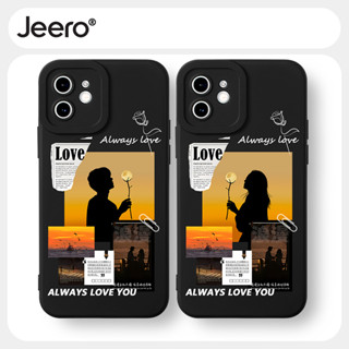 Jeero เคสคู่ เคสไอโฟน คู่รัก กันกระแทกซิลิโคนนุ่มน่ารักตลก เคสโทรศัพท์ Compatible for iPhone 15 14 13 12 11 Pro Max SE 2020 X XR XS 8 7 6 6S Plus พลัส HFF3364