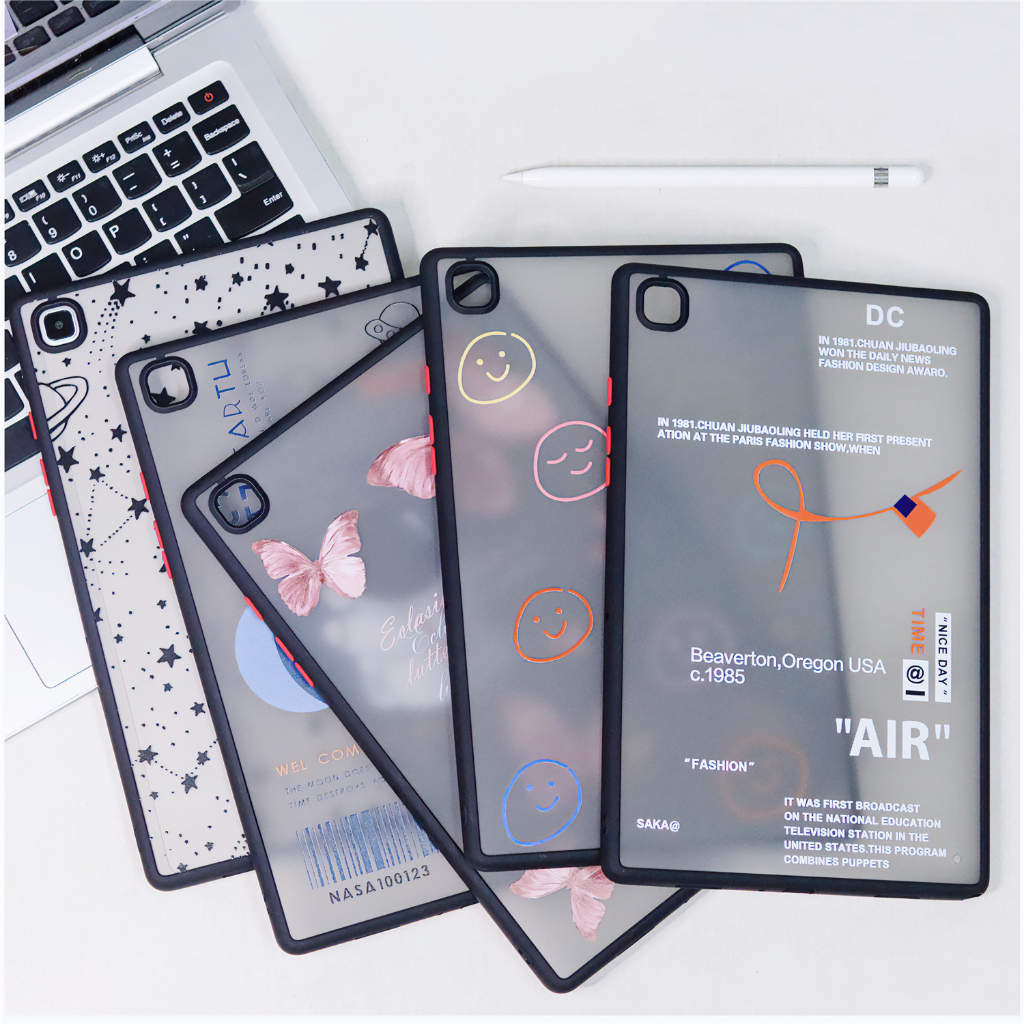 เคสโปร่งแสง TPU PC ลายแฟชั่น สําหรับ Samsung Galaxy Tab A8 A7 Lite Tab A (8.0",2019) SM-T295 T290 10.5 นิ้ว SM-X200 X205 X207 10.4 นิ้ว SM-T500 T505 T509 8.7 นิ้ว SM-T225 T220