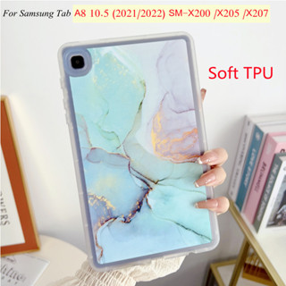 Samsung Galaxy Tab A8 10.5 (2021/2022) X200 X205 X207 Tablet Protective Case Cover TabА8 10.5" Wi-Fi SM-X200 LTE SM-X205 Soft TPU Marble Pattern Shockproof Case Cover