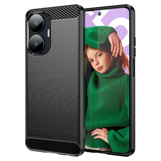 เคสซิลิโคนนิ่ม คาร์บอนไฟเบอร์ กันกระแทก สําหรับ Realme C55 Realme C55