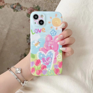 เคสโทรศัพท์มือถือแบบนิ่ม Tpu ลายกระต่ายสีแดง สําหรับ iPhone 13pro 13promax 11 14 14promax 14pro 12pro 12promax