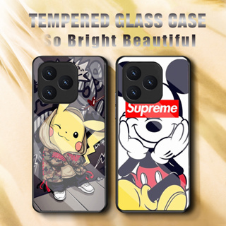 เคสโทรศัพท์ Realme C53 ฝาครอบกันกระแทกกระจกแข็ง การ์ตูนน่ารัก 208