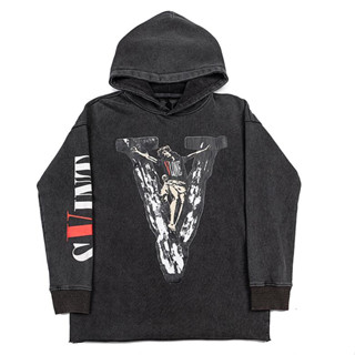 Vlone เสื้อฮู้ด ผ้าฝ้าย พิมพ์ลาย มีสไตล์ สําหรับทุกเพศ