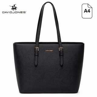 Davidjones กระเป๋าสะพายไหล่ หนัง PU ทรงโท้ท ขนาดกลาง สําหรับผู้หญิง