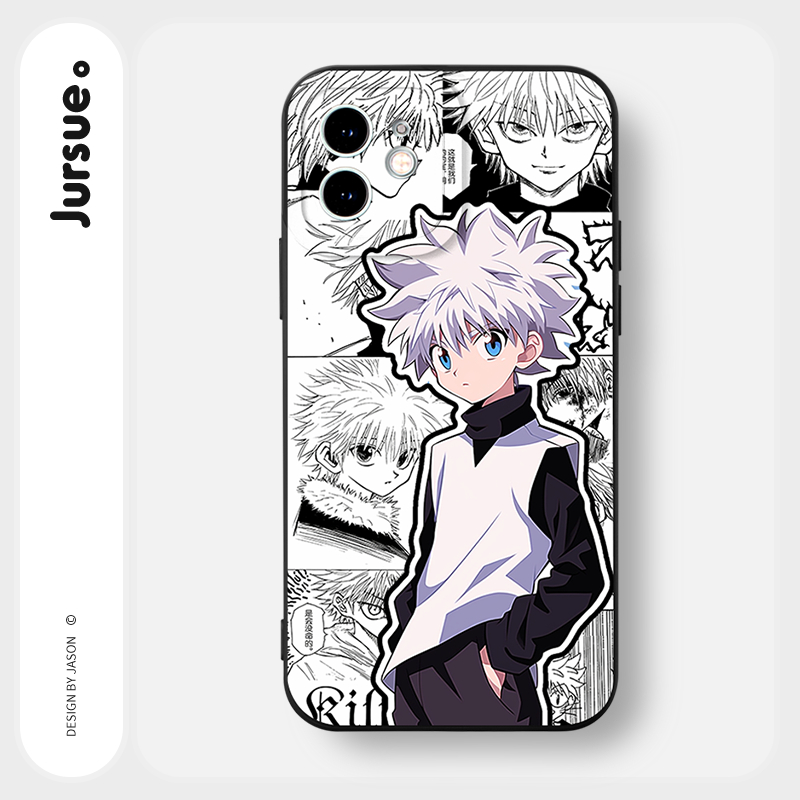 JURSUE เคสไอโฟน เคสซิลิโคนนุ่มกันกระแทกลายการ์ตูนอนิเมะตลก เคสโทรศัพท์ สีดำ Compatible for iPhone 16 15 14 13 12 11 Pro Max SE 2020 X XR XS 8 7 Plus xsmax 6splus 7plus 8plus พลัส Y3759