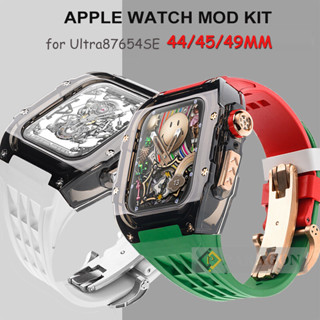 Mod สายนาฬิกาข้อมือ เรืองแสง หรูหรา สําหรับ Apple Watch Ultra 49 มม. 45 มม. 44 มม. I Watch Series 8 7 6 5 4 SE