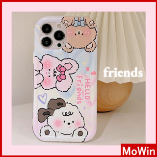 Mowin - เข้ากันได้สำหรับ เคสไอโฟน เคสไอโฟน11 เคส iphone 11 เคสไอโฟนกรอบรูปถุงลมนิรภัย TPU นุ่มโปร่งใสสัตว์น่ารัก English Friends เข้ากันได้กับ iPhone 13 Pro max 12 Pro Max 11 xr xs max 7Plus 8Plus