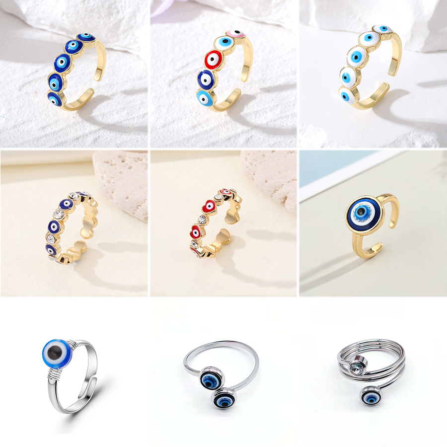 Blessed Evil Eye แหวนผู้หญิงผู้ชาย Lucky Amulet Handmade Finger ของขวัญวันเกิดเครื่องประดับ