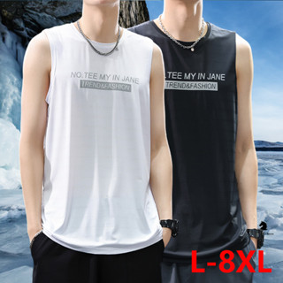 [ขนาดใหญ่ L-8xl] เสื้อยืดแขนกุดลําลอง ผ้าเรยอน ระบายอากาศ แห้งเร็ว พลัสไซซ์ สําหรับผู้ชาย เหมาะกับการออกกําลังกาย ฟิตเนส