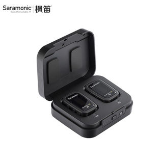 Saramonic Blink500 ProX B1/B2 ไมโครโฟนไร้สาย 2.4GHz ช่องคู่ พร้อมเคสชาร์จ สําหรับกล้อง DSLR กล้องวิดีโอ สีดํา