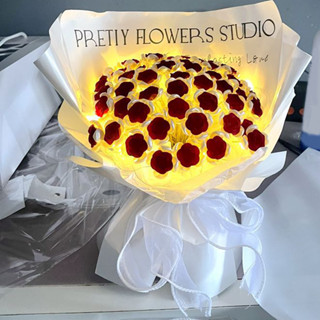 [Biubond] 99 ดอก led ชุดช่อดอกกุหลาบประดิษฐ์ DIY สําหรับครบรอบ
