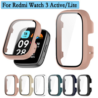 2 In 1 เคสแข็ง PC พร้อมกระจกนิรภัยกันรอยหน้าจอ คุณภาพสูง สําหรับ Redmi Watch 3 Active/Lite