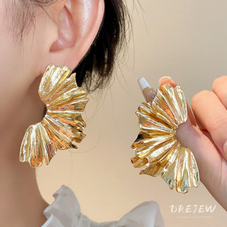 DREJEW ต่างหูโลหะ รูปใบพัด พับได้ สไตล์ยุโรป และอเมริกา