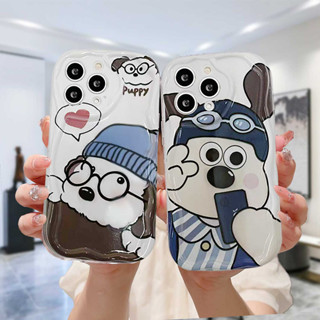 เคสโทรศัพท์มือถือ ขอบโค้ง ลายสุนัขเซลฟี่ 3D น่ารัก แวววาว สําหรับ Realme C21Y C30 C30S C31 C33 C55 C35 C11 2021 C15 C21 C25 C20 C3 C12 C2 C25S 10 5S 5 5i 9i C17 7i C1 C25Y C2 C3i 6i C20A  Narzo 20 10 10A 20A 30A 50i 50A Prime