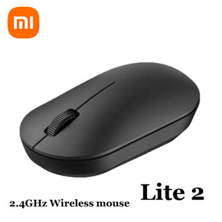 Xiaomi เมาส์ออปติคอลเล่นเกมไร้สาย Lite 2 2.4GHz 1000DPI ขนาดพกพา ออกแบบตามสรีรศาสตร์ พกพาง่าย