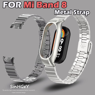 สายนาฬิกาข้อมือ สเตนเลส โลหะ แบบเปลี่ยน สําหรับ Xiaomi Mi Band 8 Mi Band 8