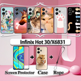 2 IN 1 เคสเซรามิค ทรงโค้ง พร้อมกระจกนิรภัยกันรอยหน้าจอ สําหรับ Infinix Hot 30 X6831