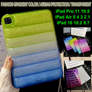 เคสแท็บเล็ต แบบใส แต่งกลิตเตอร์ ไล่โทนสี สําหรับ iPad 10 (2022) 10.9 นิ้ว 10th Gen Air 5 4 3 2 1 iPad 10.2 9th 8th 7th Gen Pro 11 10.5 9.7