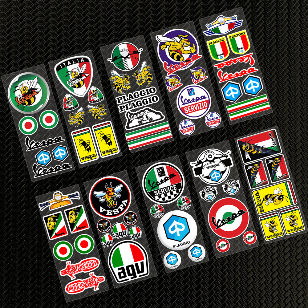 ใช้ได้กับ VESPA สปอนเซอร์ มอไซ สะท้อนแสง สติ๊กเกอร์ ตกแต่งรถ หมวกกันน๊อค GTS GTV LX LXV SPRINT AGV