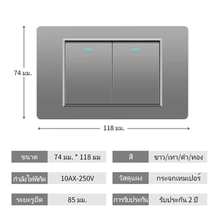 ELEGAN สวิตช์ผนังซ็อกเก็ตแผงวัสดุ PC-A18 สีเทา USB TYPE-C