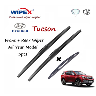 (เลือกรุ่นของคุณ) Hyundai Tucson ชุดใบปัดน้ําฝน (ด้านหน้า และด้านหลัง 3 ชิ้น) สําหรับ ix35 TUKSON (แบบไฮบริดดั้งเดิม + ด้านหลังเดิม) จาก wipex