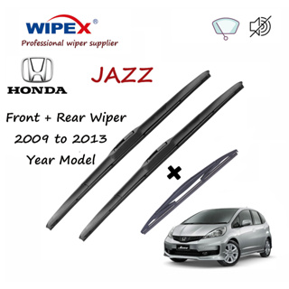 ชุดใบปัดน้ําฝน Honda Jazz (หน้า / หลัง) สําหรับปี 2009 ถึง 2013 (แบบไฮบริดดั้งเดิม + ด้านหลังเดิม) จาก wipex